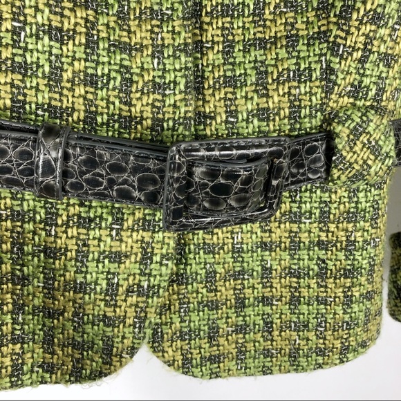 Tahari ASL Levine Tweed Belted Blazer Textured - Picture 4 of 9